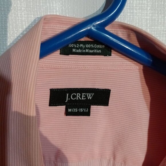 Mens J. CREW PINK STRIPE Cotton BUTTON DOWN SIZE M 15-15 1/2 - Picture 5 of 7